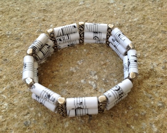 Bracelet de perles musique Notes papier