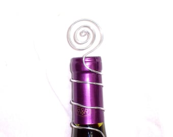 Champagne  Wedding Wine Bottle topper Celebration Card Holders Choose color and amount