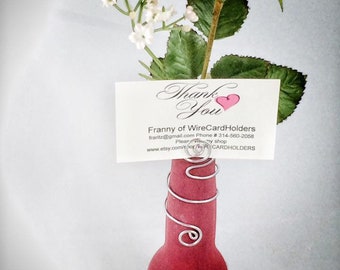 Set of 5+ Wire Wine Bottle Table Number Holder, Champagne Bottle Table Number Holder, Wire Table Number Holder, Wedding Place Card Holder