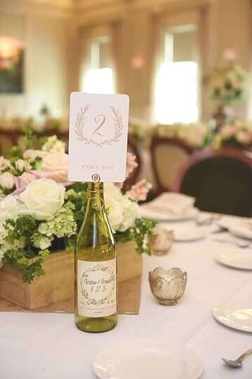 Wine Bottle Table Number Holder- Wedding Decor-wedding Placecard Swirl ...