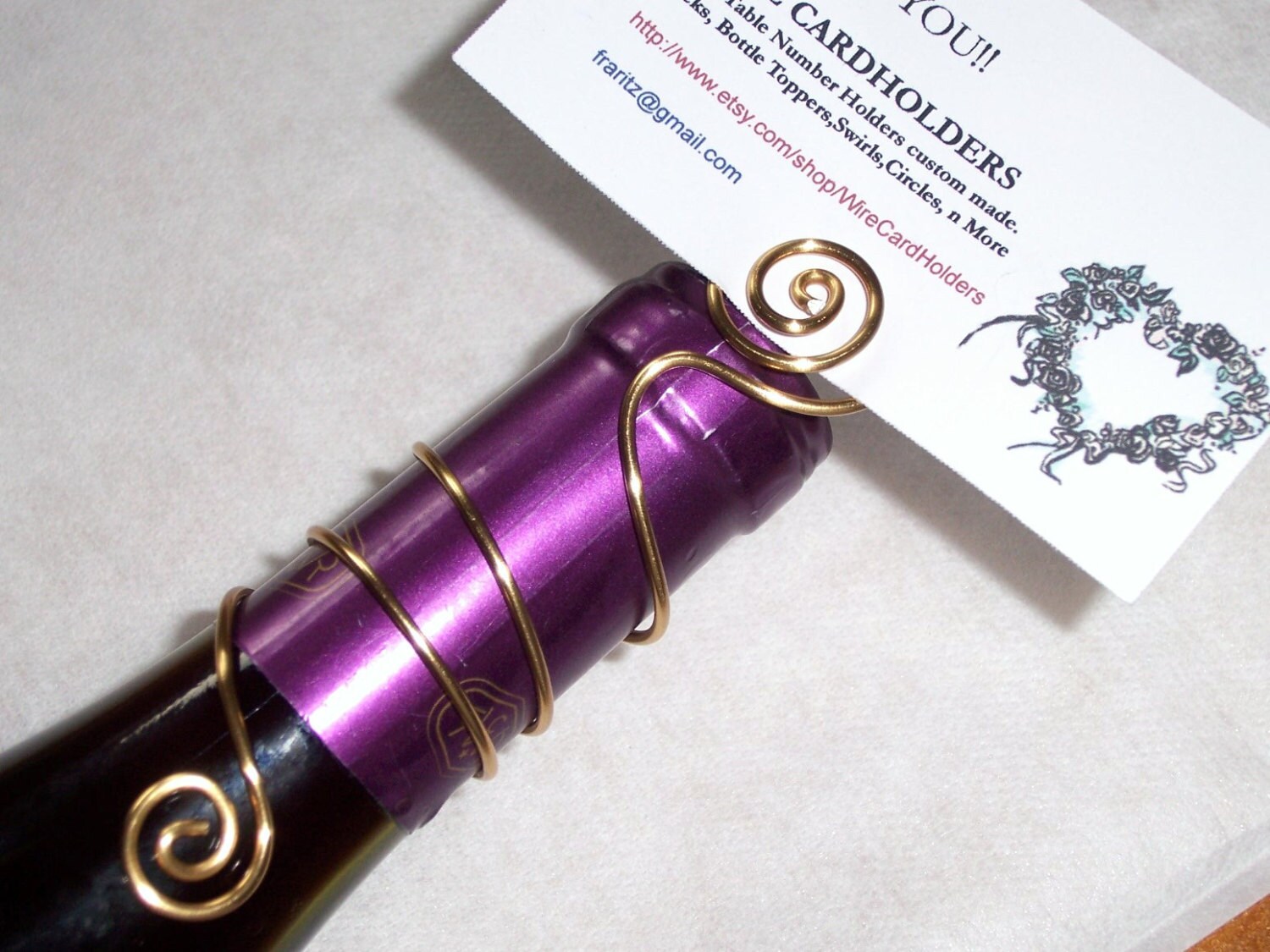 Wine Bottle Table Number Holder- Wedding Decor-wedding Placecard Swirl ...