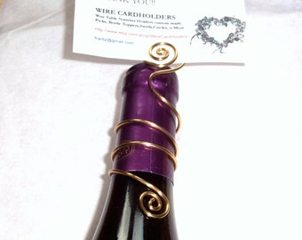 30 Wine Bottle Top Table Card Holders - Champagne Cardholders - Wire Swirl Table number display