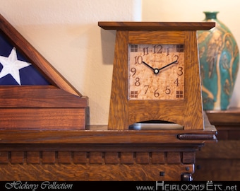 Hickory Collection - Craftsman / Mission / Arts & Crafts Mantel Clock