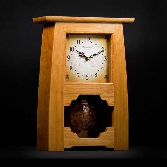 Craftsman Mission Arts Crafts Style Mantel Clock Etsy