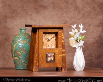 Spruce Collection - Craftsman / Mission / Arts & Crafts Mantel Clock