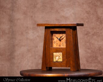 Spruce Collection - Craftsman / Mission / Arts & Crafts Mantel Clock