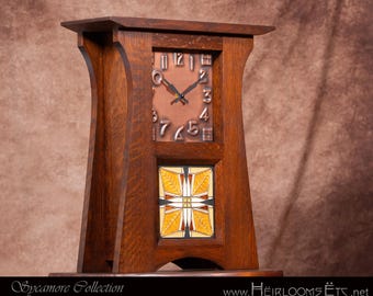 Made to Order - Sycamore Collection / Craftsman Style / Mission / Arts & Crafts Mantel Clock