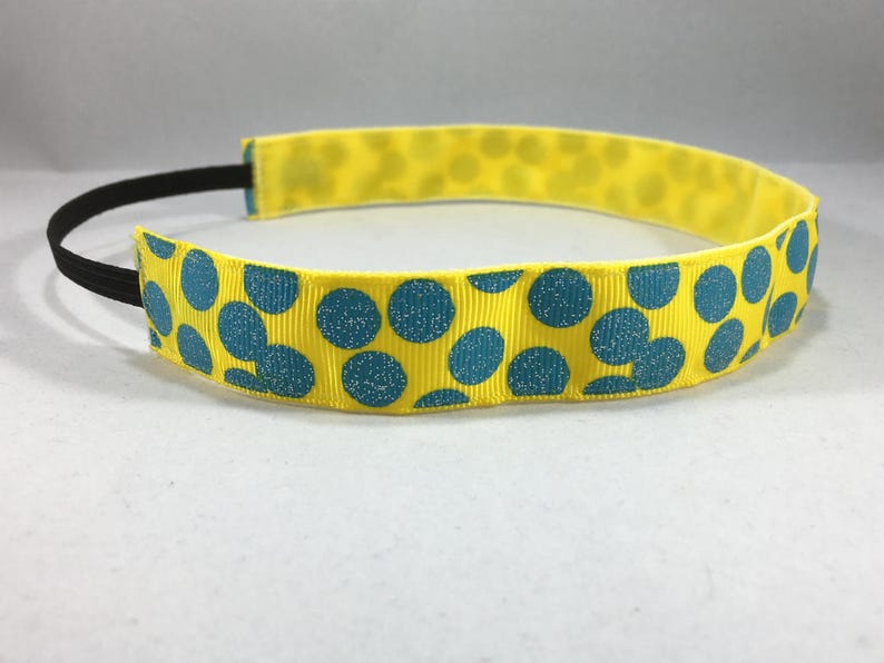 No Slip Headband Embands Non-slip Yellow and Blue Dots | Etsy