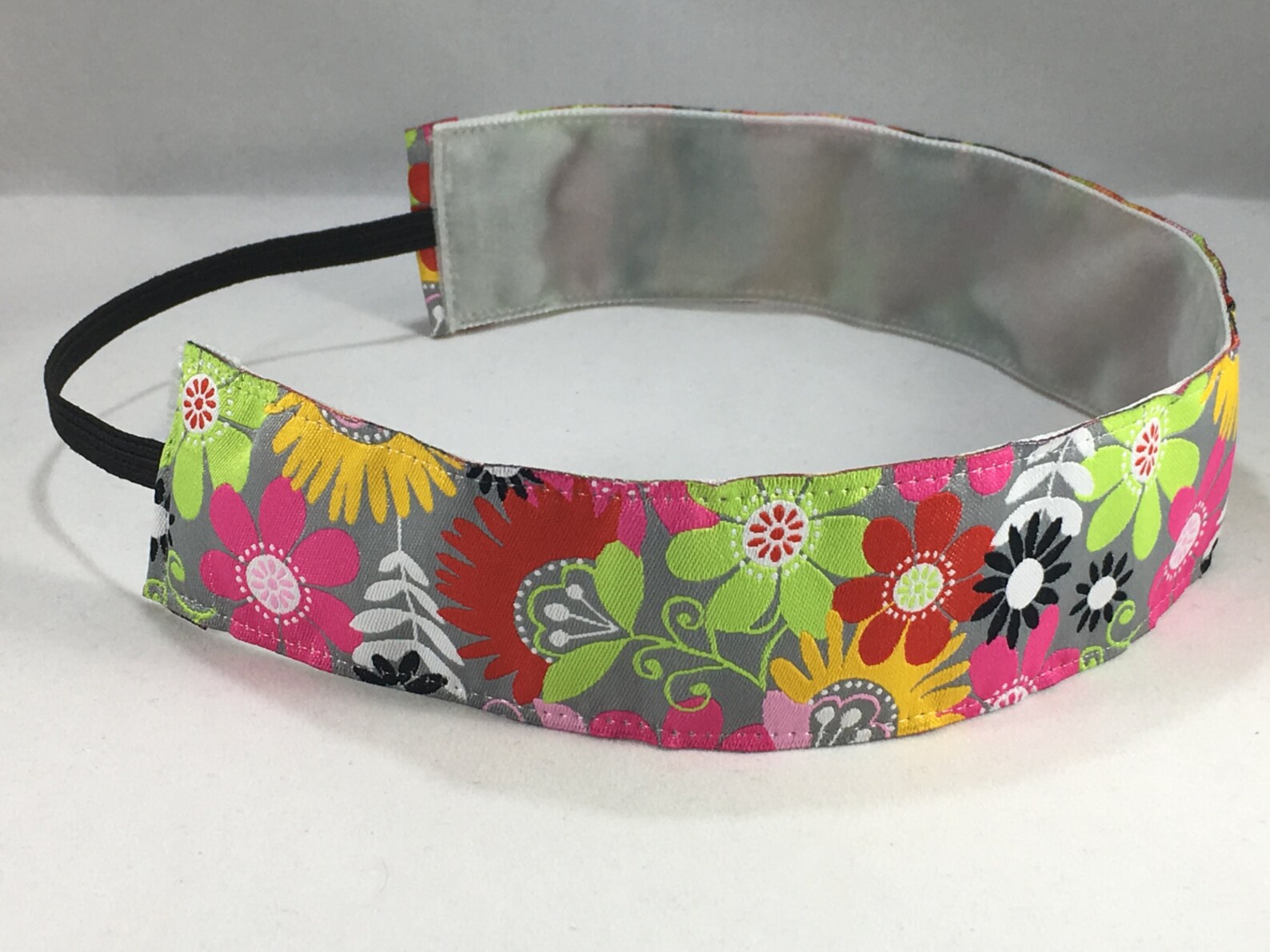 Non Slip Headband EmBands NonSlip Gray Floral HeadBand Etsy