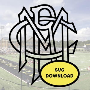 Randolph-Macon College Vintage Monogram Logotyp SVG Ladda ner Ashland Virginia