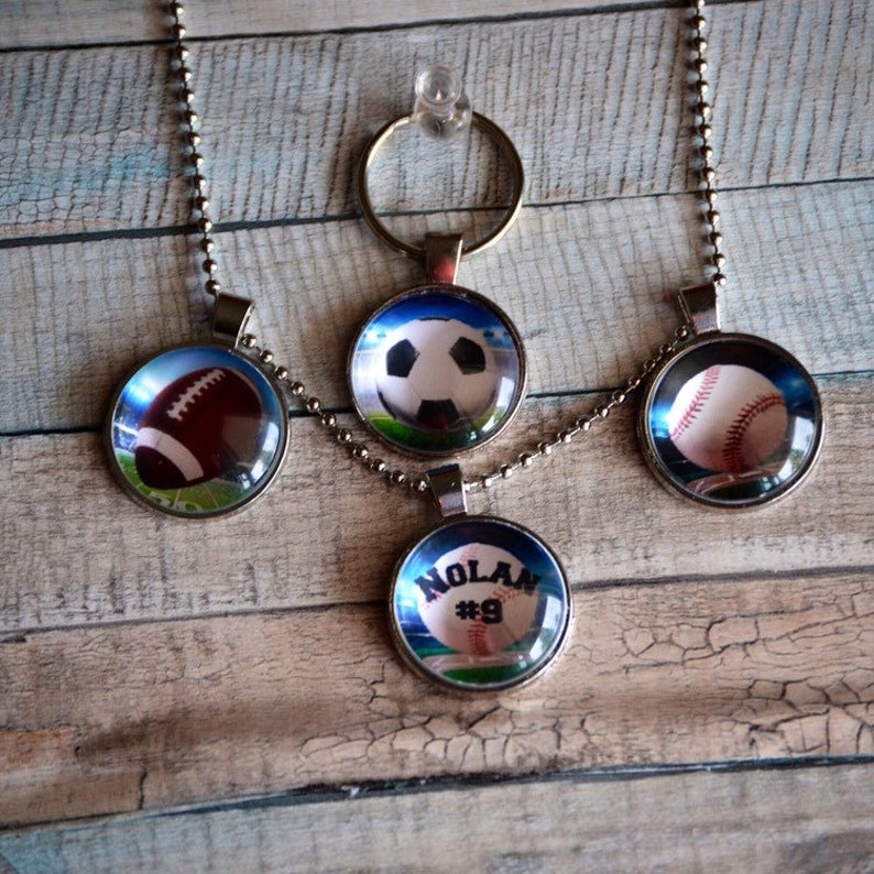 Sports Necklace Personalized Necklace Handmade Football Etsy