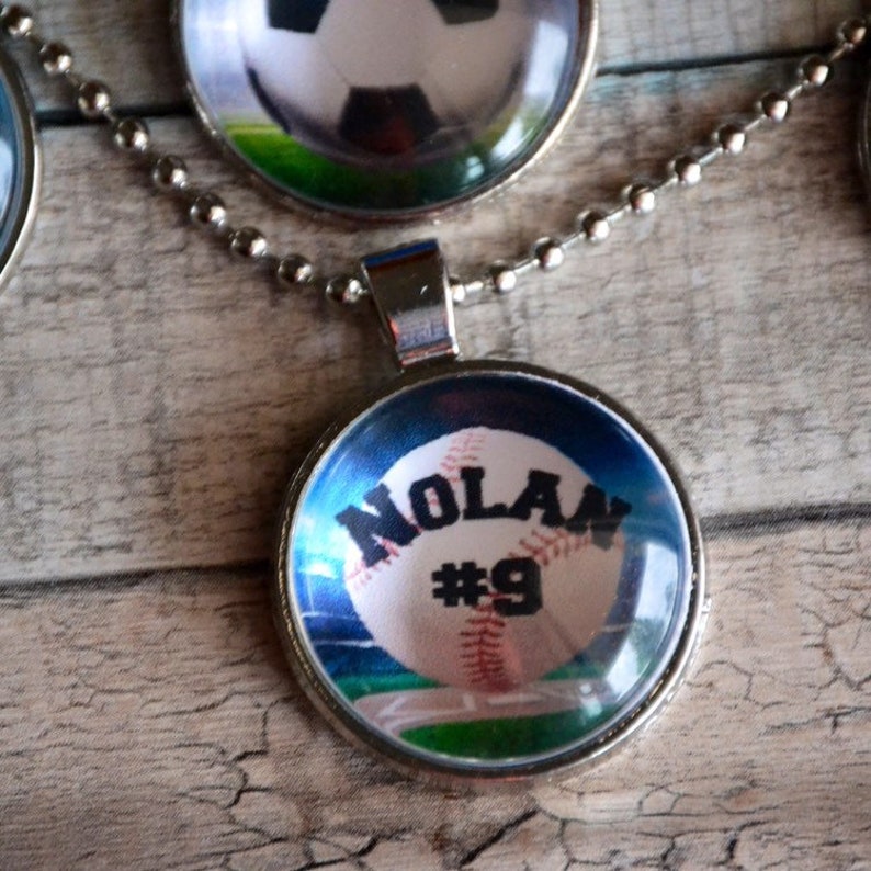 Sports Necklace Personalized Necklace Handmade Football Etsy