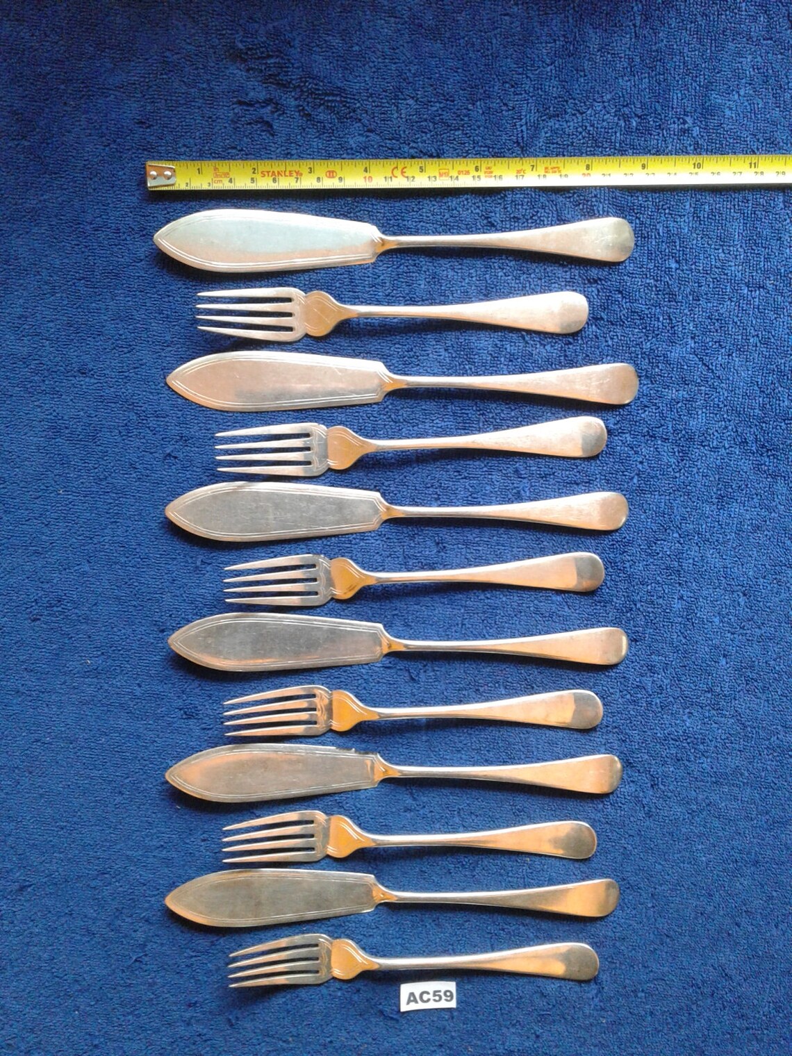 Antique c1908 fish cutlery set for 6 persons by Thomas Turner Etsy