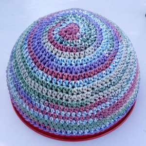 All Cotton Mens Kippah, Cotton Kufi, Striped Cotton Frik Kippot, Vegan Kippot and Kufi, Cool Comfortable Summer Kippah