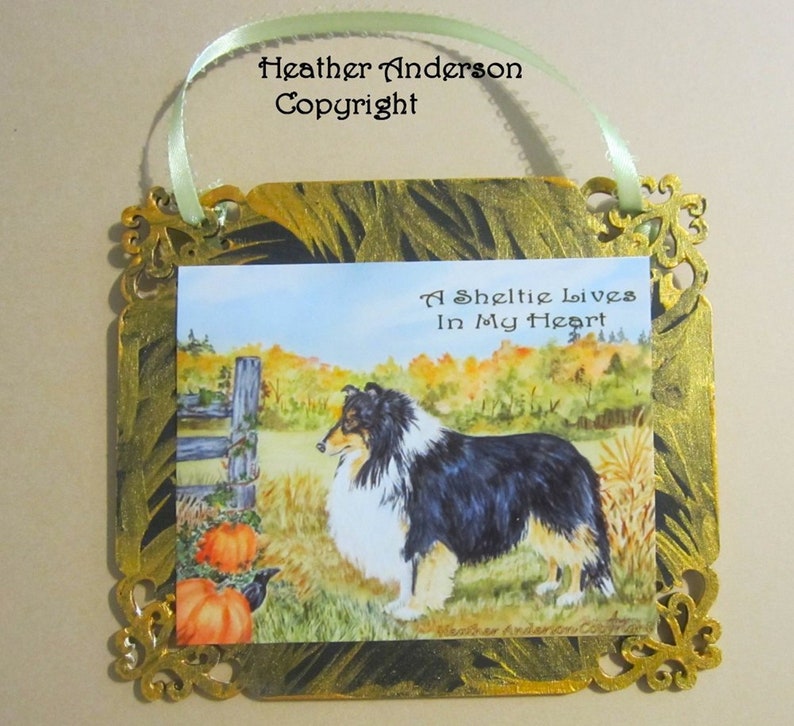 Sheltie Sign Plaque Wall Decor Blue Merle