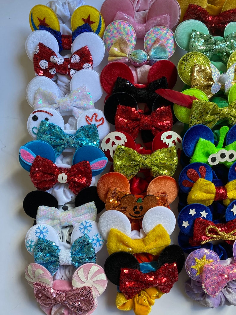 RTS, Minnie Mouse Ear Scrunchies, Mickey Ears Scrunchies, Minnie Mouse Ear Scrunchies, Disney Scrunchies, Minnie Hair Bands, Disney Hair Tie image 5