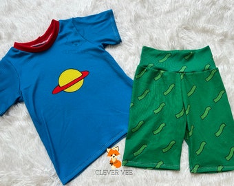 Chuckie Shirt and Shorts, Chuckie Shirt, Planet Shirt Boy Outfit, Chuckie Shorts, Halloween Costume, 90s Kids Cartoon Outfit, Kids Costume