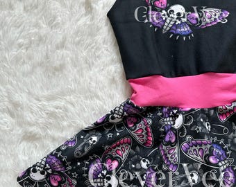 Vestido de murciélago emo, vestido de murciélago para Halloween, disfraz negro, rosa y morado, atuendo de Halloween, disfraz de Halloween, ropa para niños grandes, 31 días de Halloween