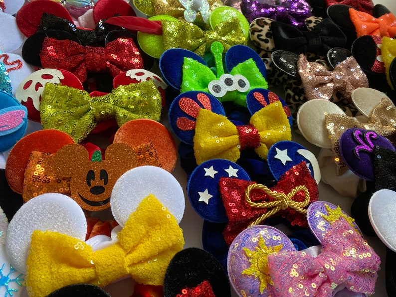 RTS, Minnie Mouse Ear Scrunchies, Mickey Ears Scrunchies, Minnie Mouse Ear Scrunchies, Disney Scrunchies, Minnie Hair Bands, Disney Hair Tie image 3