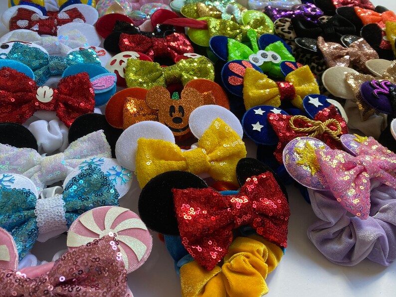 RTS, Minnie Mouse Ear Scrunchies, Mickey Ears Scrunchies, Minnie Mouse Ear Scrunchies, Disney Scrunchies, Minnie Hair Bands, Disney Hair Tie image 6