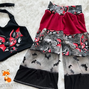 Emo Bats Outfit, Halloween Costume, Bats Costume, Halloween Outfit, Punk Rock Kids Clothes, 3D Bats Costume, Toddler Costume