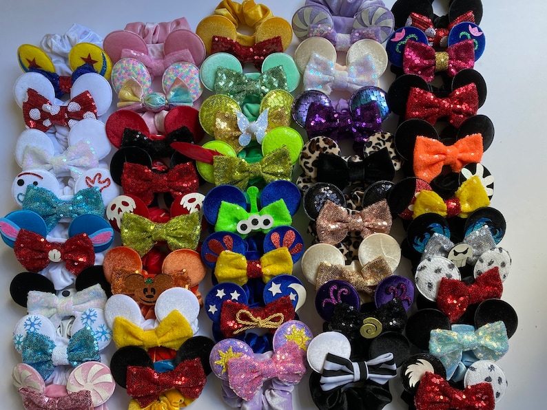 RTS, Minnie Mouse Ear Scrunchies, Mickey Ears Scrunchies, Minnie Mouse Ear Scrunchies, Disney Scrunchies, Minnie Hair Bands, Disney Hair Tie image 2