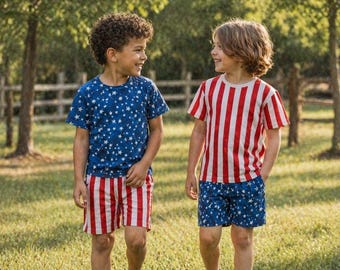 Ready to Ship, Unisex Red White Blue Shirt and Shorts, Toddlers and Babies, Memorial Day & July 4th