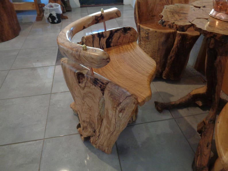 Rustic furniture Olive wood chair log/root SOLD Etsy