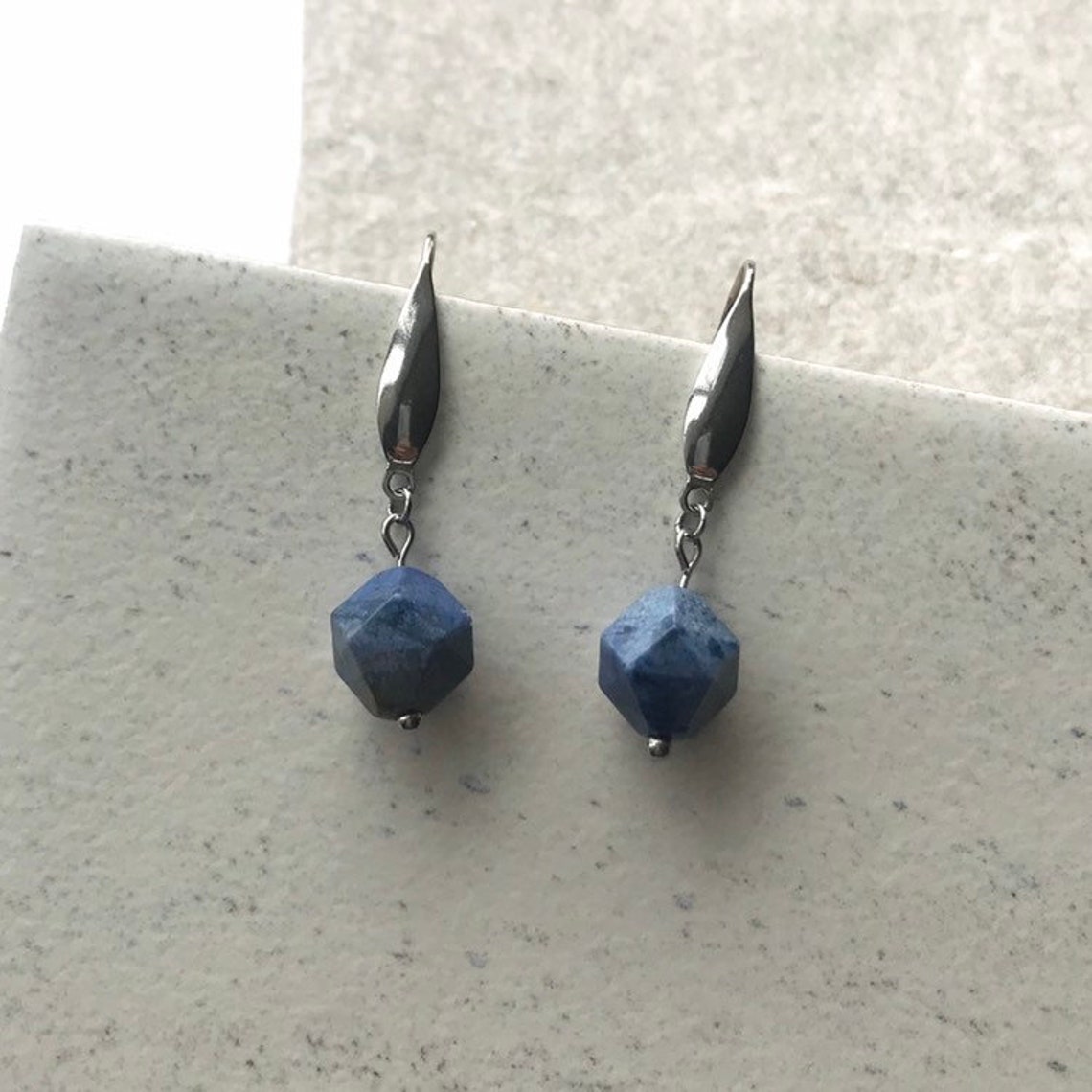 Natural Dumortierite Earrings Crystal for Studying Exam Etsy