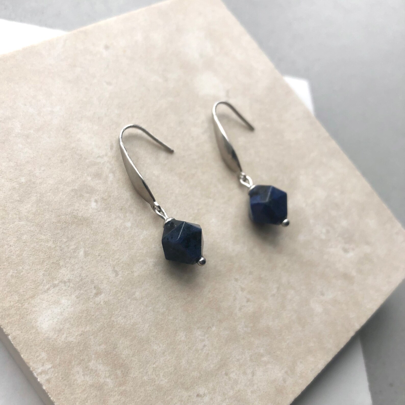Natural Dumortierite Earrings Crystal for Studying Exam Etsy