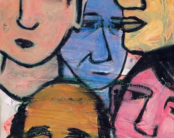 Giclée Print of Original Acrylic Painting- "People"