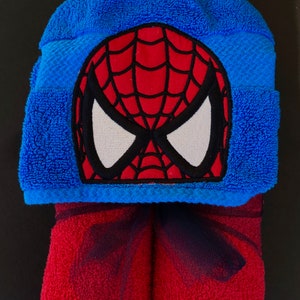 Spider guy Hooded Towel -  Web Hero, Superhero, - Kids hooded towel Beach Cover up Pool Towel Personalized