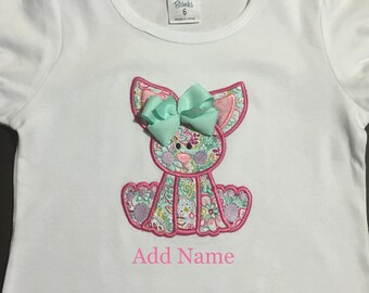 Girls  Bunny shirt, Pink Floral Bunny with Bow, Minky Ears Toddler shirt Girls shirt, Personalized