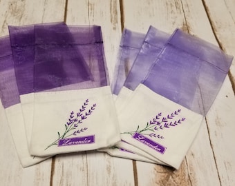 100 Pack Empty Lavender Sachet Bags With Ribbons