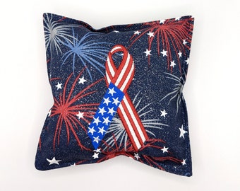 Embroidered Balsam Filled Pillow, Fireworks, American Flag,  Independence Day, Memorial Day, Labor Day,Gift Giving, Home Decor