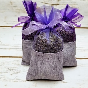 3 pack French Lavender Sachets, great for wedding toss, wedding favors, baby showers, gift giving, drawers, closets