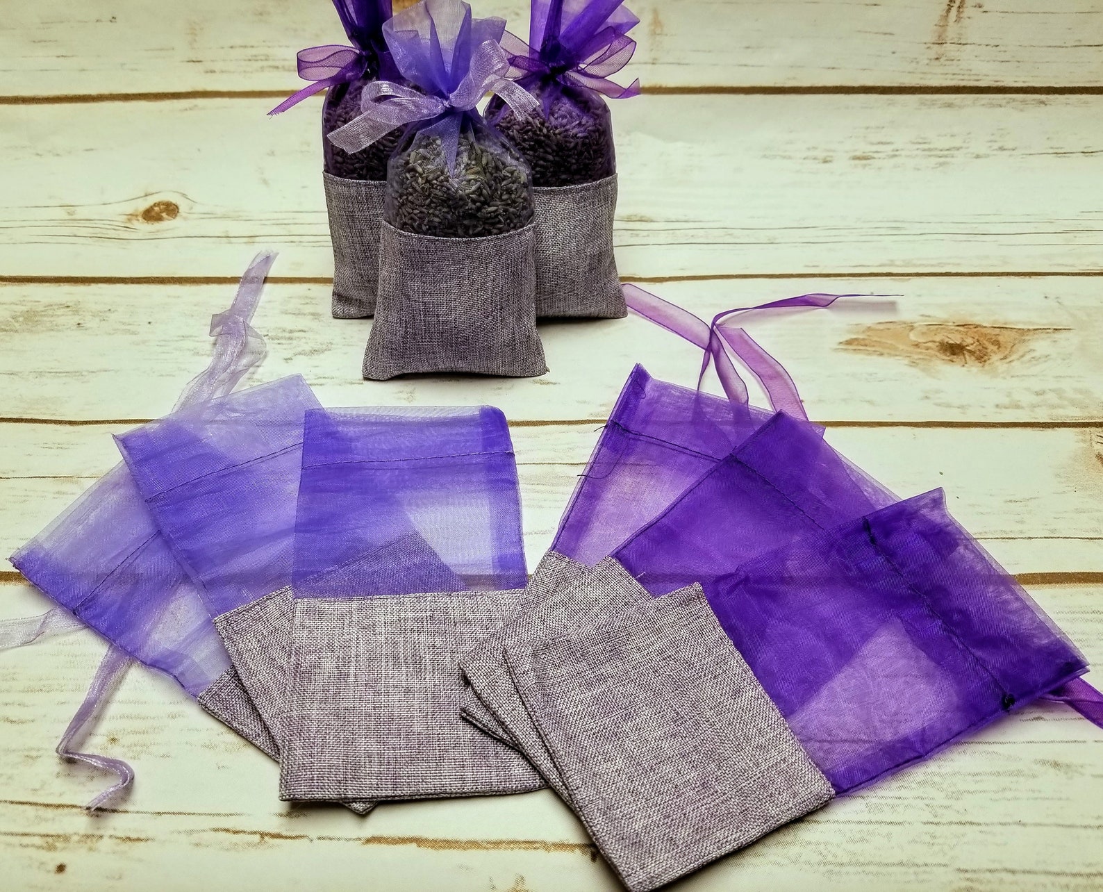 12 Pack Empty Lavender Sachet Bags With Ribbons Etsy