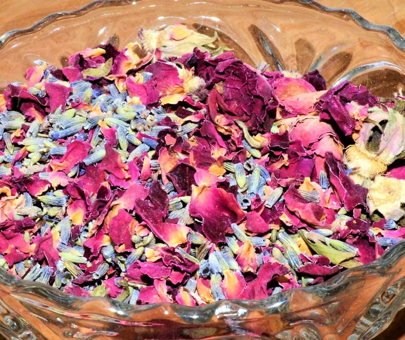 2 Oz Fragrant Dried Rose Petals and Lavender Mix Crafts Etsy