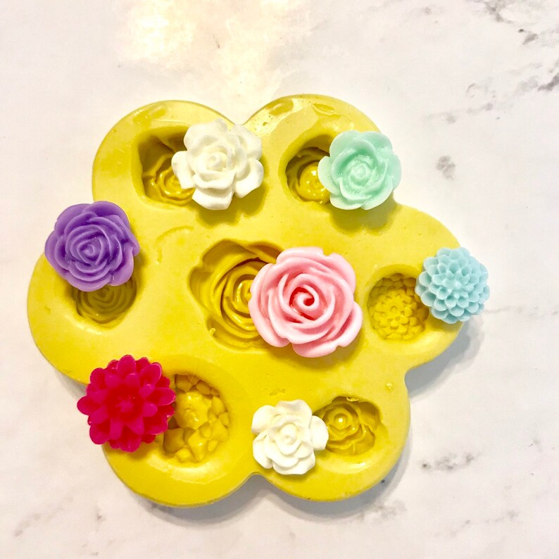 1762 Flower Variety Mold Rose Flower Mold Silicone Rubber Mold Etsy