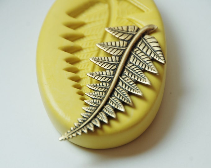 0210fern Leaf Silicone Rubber Flexible Food Safe Mold Etsy