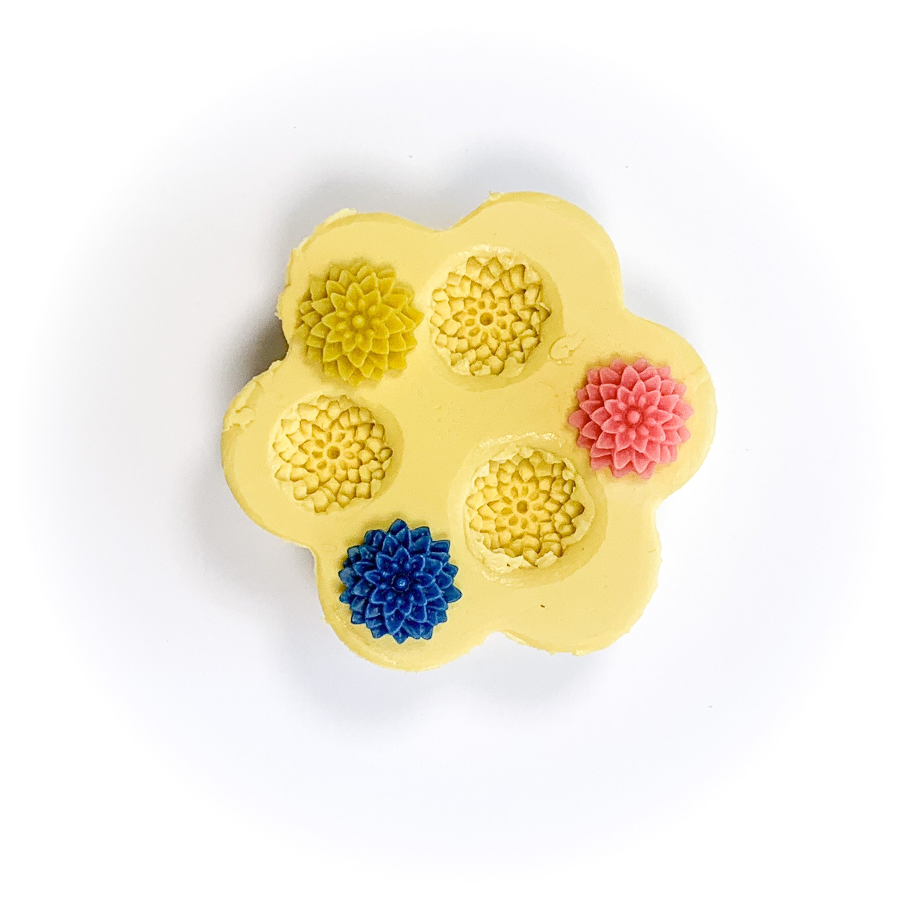 0015-Tiny  Chrysanthemum Cabachon Silicone Rubber Flexible Mold-resin…