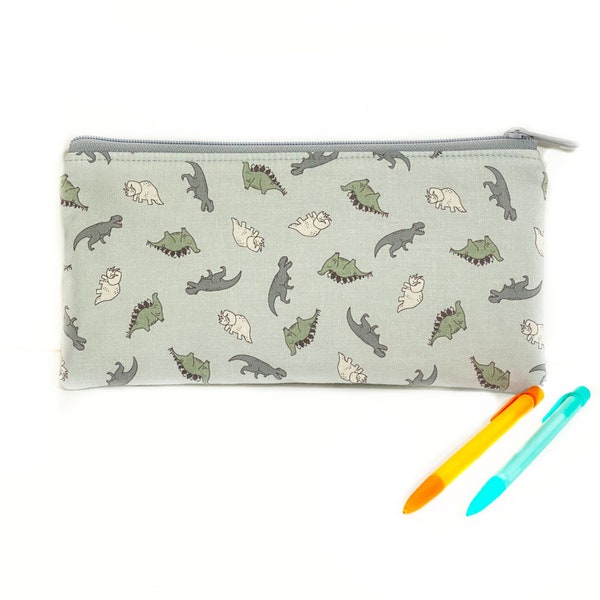 Dinosaur pencil case - Personalized pencil case - Boys pencil bag - Kids bag with name - Dinosaur gift for kids - Personalized gift for kids