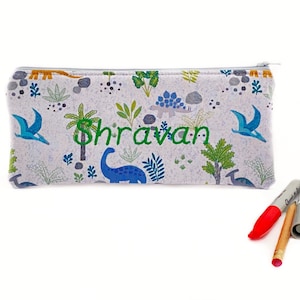 Personalized pencil case - Kids bag with name - Boys pencil bag - Dinosaur gift for kids - Pencil case - Personalized gift for kids