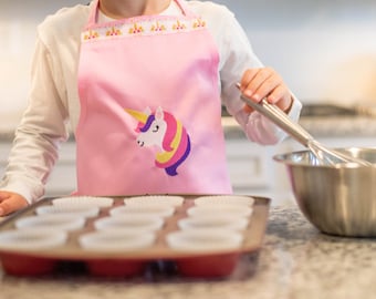 Apron for little girls - Personalized Girls Apron - Kids Apron - Unicorn Apron Girls - Personalized gift for girl - Christmas gift kids