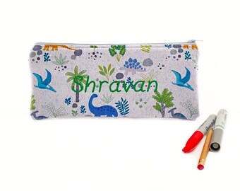 Personalized pencil case - Kids bag with name - Boys pencil bag - Dinosaur gift for kids - Pencil case - Personalized gift for kids