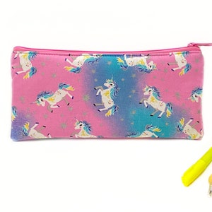 Unicorn pencil case - Girls pencil case - School supplies - Unicorn gift for little girls - Pencil bag - Personalized gift for kids -