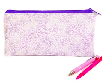 Purple pencil case - Personalized girls pencil bag - Gift for kids- Personalized Gift for Girls- Purple zippered pouch