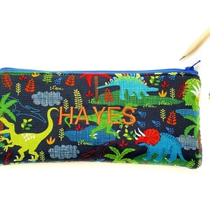Personalized pencil case - Kids bag with name - Boys pencil bag - Dinosaur gift for kids - Pencil case - Personalized gift for kids