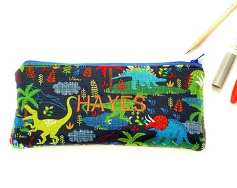 Personalized pencil case - Kids bag with name - Boys pencil bag - Dinosaur gift for kids - Pencil case - Personalized gift for kids