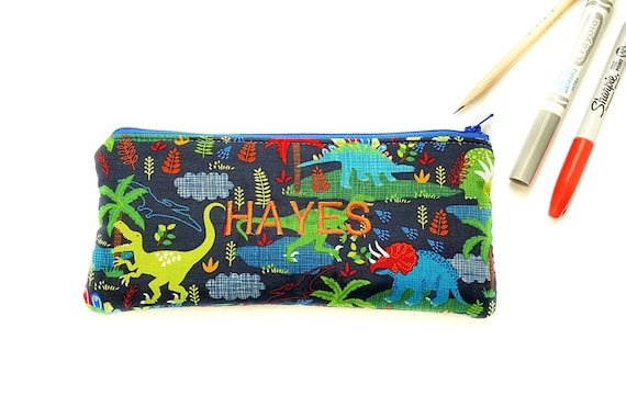 Personalized Pencil Case Kids Bag With Name Boys Pencil Bag Dinosaur Gift  for Kids Pencil Case Personalized Gift for Kids 